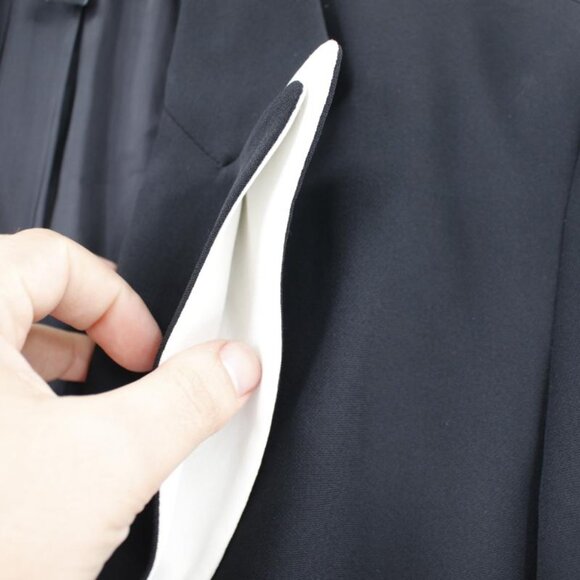 Lafayette 148 blazer womens 8 Responsible Finesse Crepe Piped Peak Lapel viscose - Picture 2 of 14